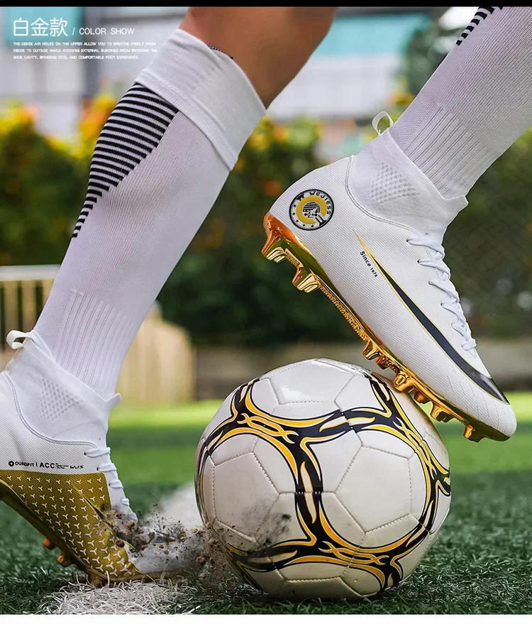 Football Boots TF/FG Training Grass Outdoor Professional Soccer Shoes Men Women Adult Teenager Non-Slip Soccer Cleats Sneakers