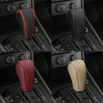 1PCS High Quality Car Shift Handle Cover PU Leather Non-slip Wear-resistant Universal Car Automatic Gear Sheath Car Decoration