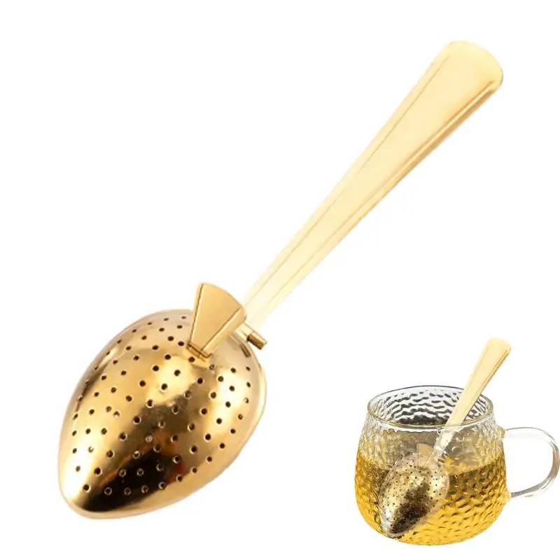 Stainless Steel Tea Infuser Snap Ball Tea Strainer With Long Handle Fine Holes Interval Diffuser Steeper For Coffee