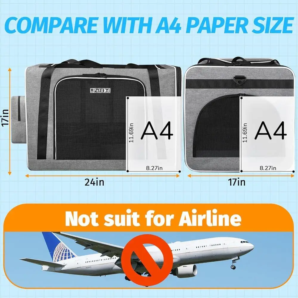 Extra Large Cat Carrier with Litter Box Collapsible Soft Sided Pet Carrier Medium Large Cats and Small Cats Travel Safe Design