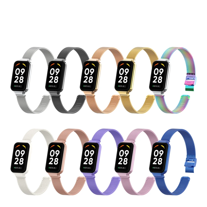 SeNool Correa para Xiaomi Smart Band 8 Active/Redmi Smart Band 2, [Metal de  Acero Inoxidable Pulsera de Repuesto] Muñequeras para Xiaomi Smart Band 8  Active/Redmi Smart Band 2 - Negro : : Electrónica