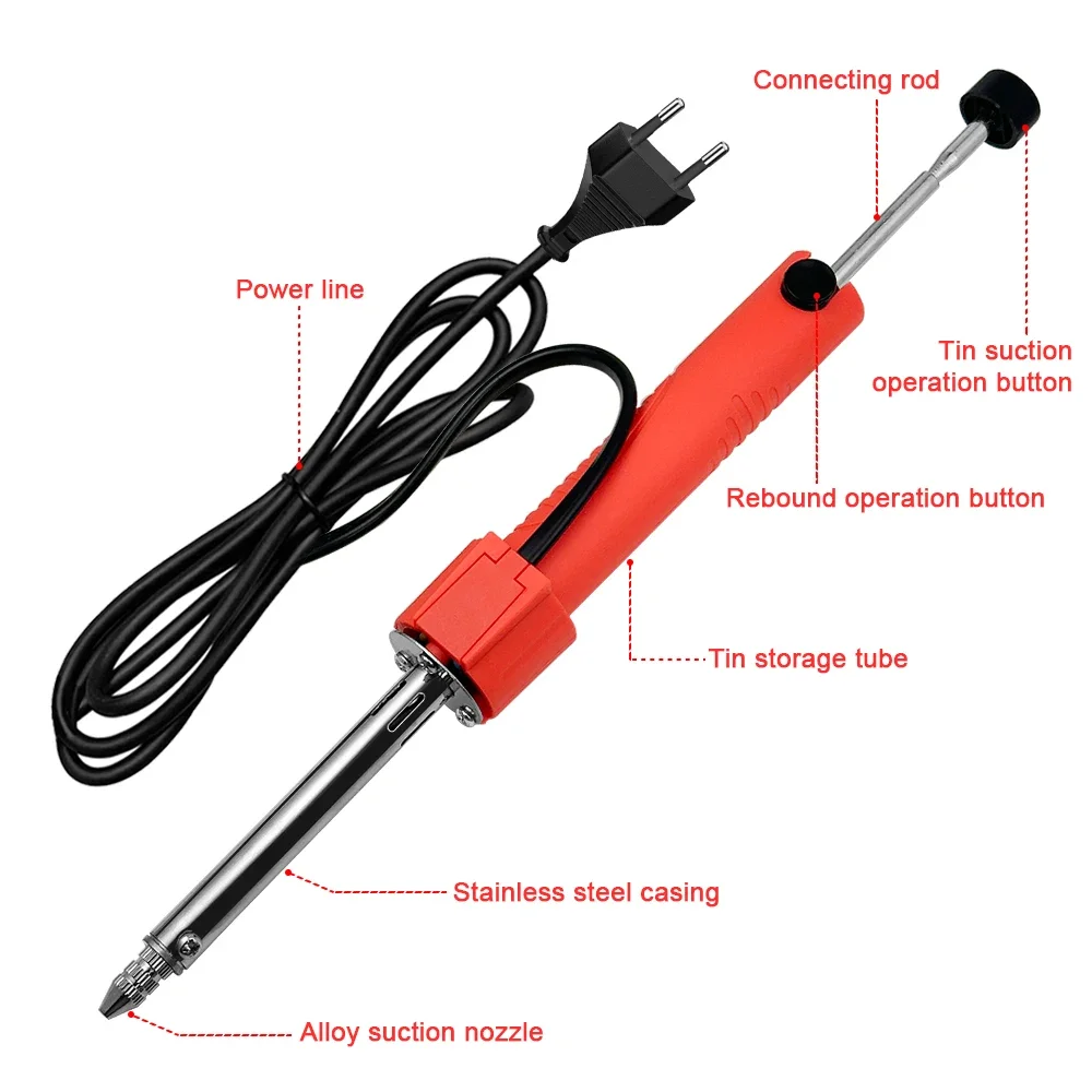 รูปสินค้า 30W ไฟฟ้าเครื่องทําความร้อน Desoldering ปั๊มดีบุกดูดอุปกรณ์กําจัดบัดกรีเชื่อมเหล็กซ่อมเครื่องมือ 220 V/110 V