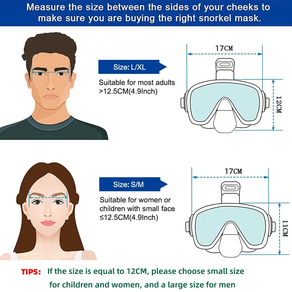 Foldable Anti-Fog Diving and Snorkeling Mask Set with Full Dry Top System