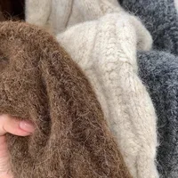 Retro Solid Double Zipper Turn-down Collar Sweater Women Autumn Winter New Lazy Style Loose Knitted Cardigan Thicken Loose Tops - Image 5