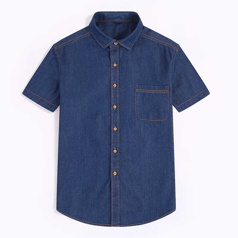 

Denim Shirts Men Short Sleeve 2022 Summer Men's Clothing Fashion Jeans Shirt Black Blue Casual Solf Cotton Cowboy Men's Shirts