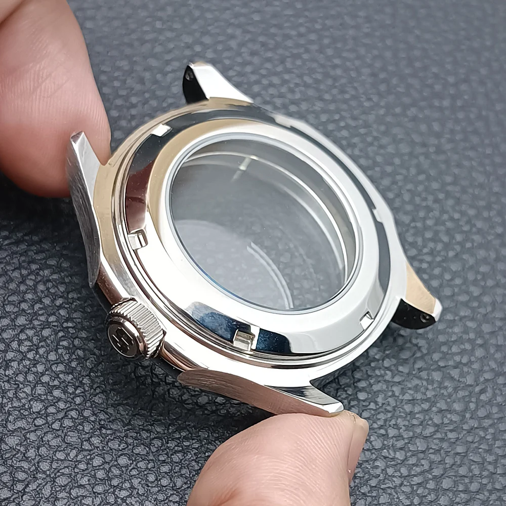 Men's 39.5mm Steel Case with Inner Ring for Sapphire Glass Wristwatches - Premium Watch Parts and Box Included