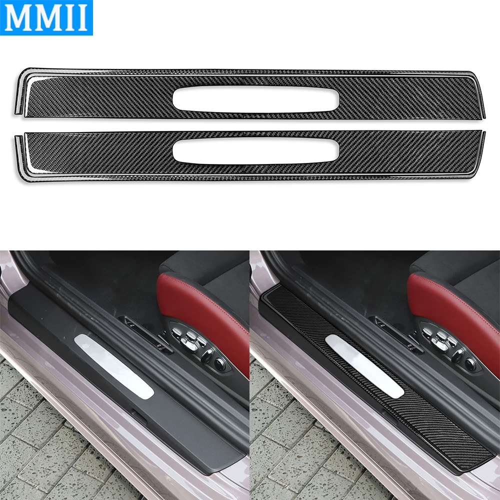 

For Porsche 718 982 2016-2022 Carbon Fiber Door Threshold Strips Decorative Cover Car Interiors Accessories Decoration Sticker