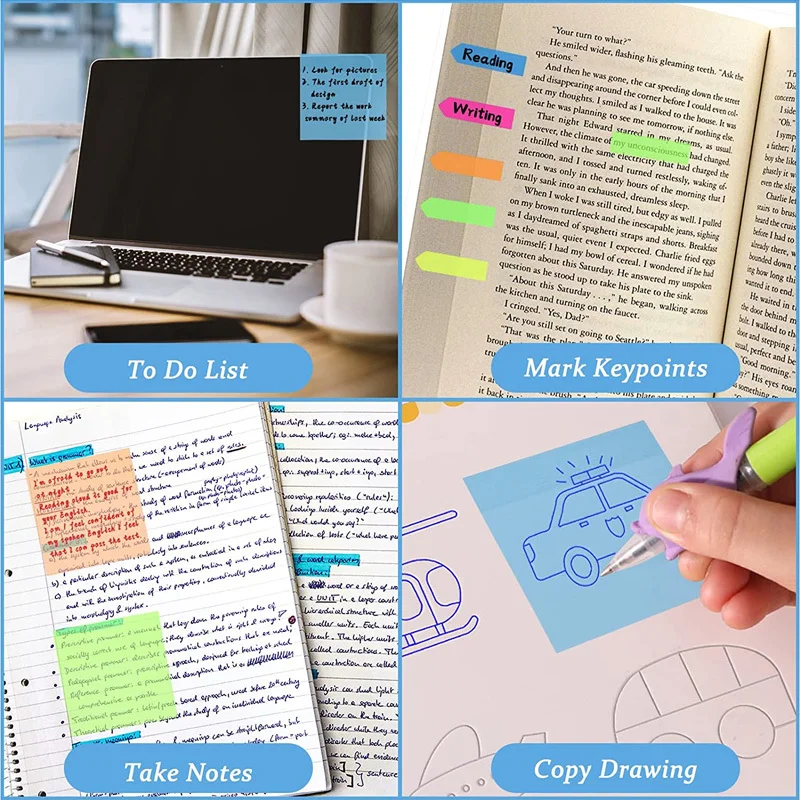 Note Sticker Transparent Notebook Self-adhesive Note Bookmarks Stationery Supplies School Office 50sheets