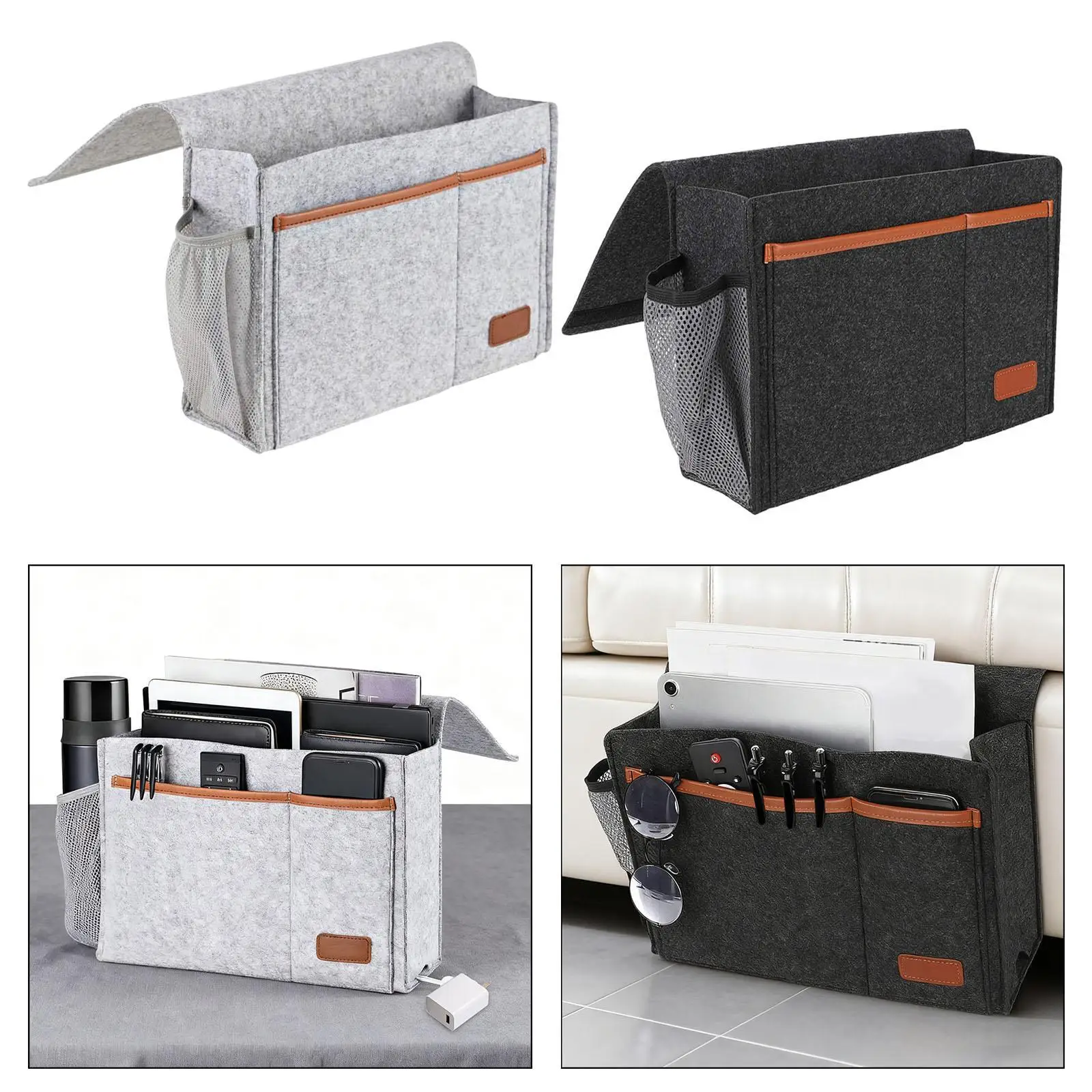Hanging Bedside Bag, Under Mattress Storage Organizer, Bedside Pockets, Thick