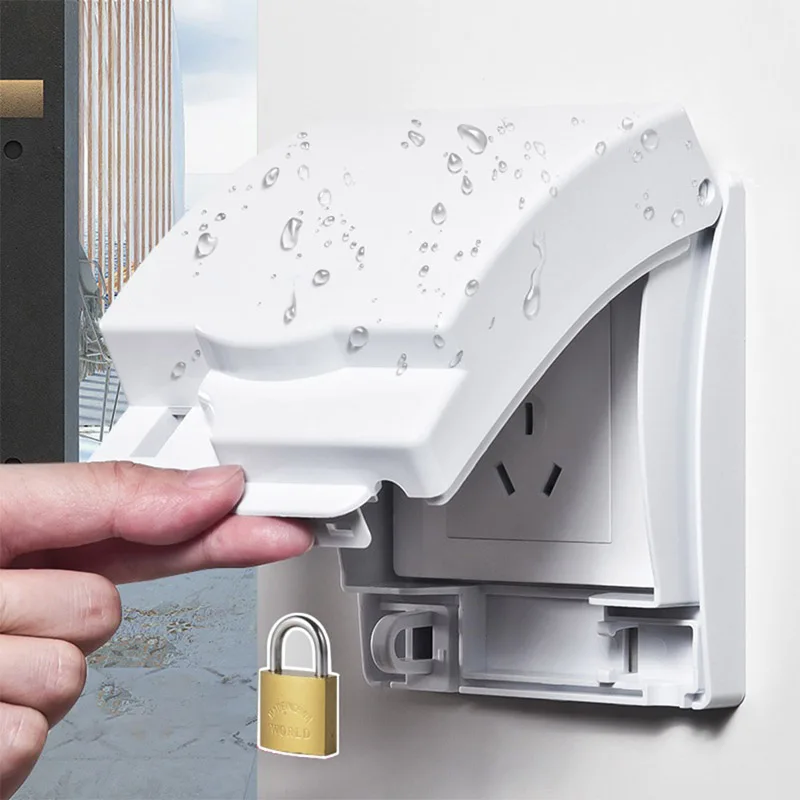 

Lockable Wall-mounted Socket Waterproof Dustproof Box Outdoor 86 Type Switch