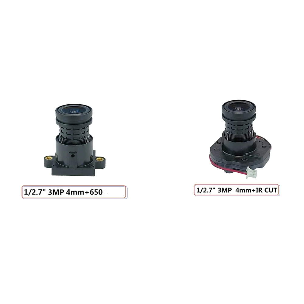 Camera Lens M12 Mount HD 3MP 4MM Aperture F2.3 Format 1/2.7" With 650nm IR Filter Holder for Surveillance Security Cam