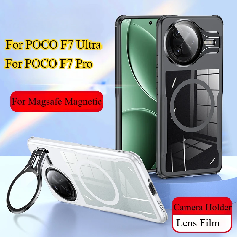 Magsafe-Compatible Shockproof Silicone Bumper Case with Lens Camera Holder