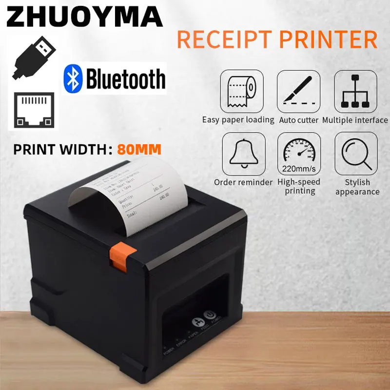 TicketPrinter80mmThermalPaperRollssecHighPosPrinterwithAuto