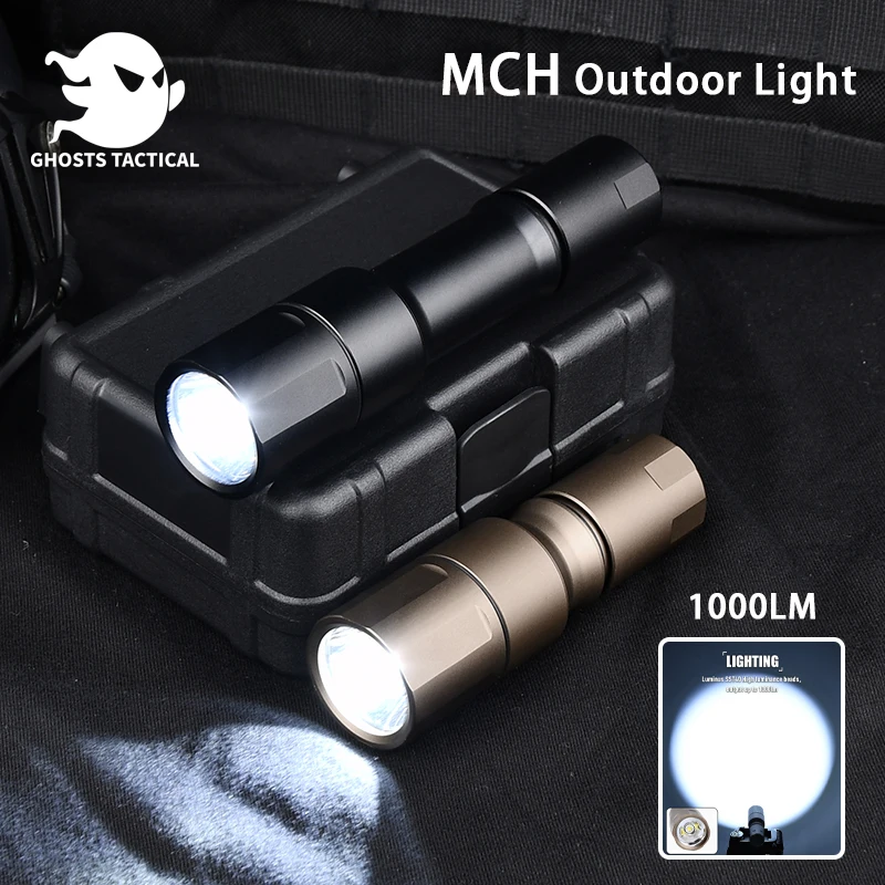 

Defensive Clou Tactical Micro MCH Flashlight Handheld LED Portable Torch 1000LM Weapon Mini Scout Light Outdoor Mountaineering