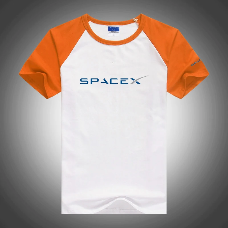 

2022 New Men's SpaceX Print Casual SpaceX Short Sleeve Comfortable Fashion High Quality Harajuku Colorblock Cotton T-Shirt Tops