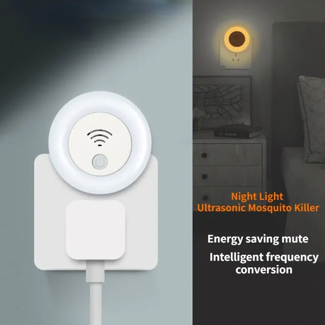 Ultrahangos Szúnyogtaszító Beltéri Háztartási Éjszakai Fény Az Anya És A Baba Intelligens Frekvenciakonverziója Rovarriasztó - Image 2