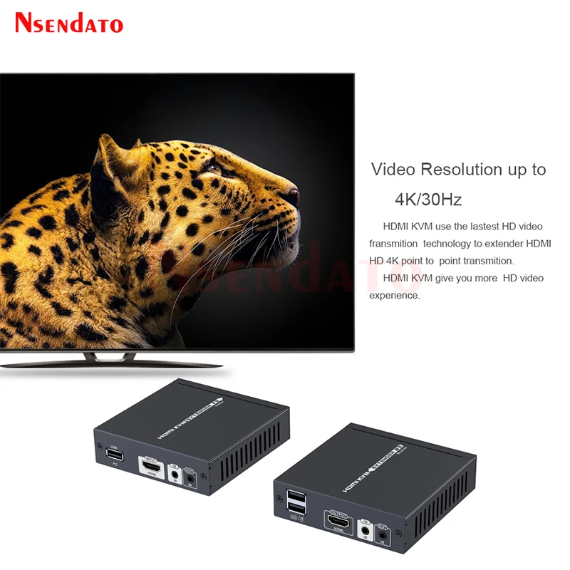 LKV375KVM 4K HDMI KVM Extender Switch Over 70m RJ45 CAT6 HDBaseT USB KVM HDMI Extender Extension Cable For Mouse keyboard