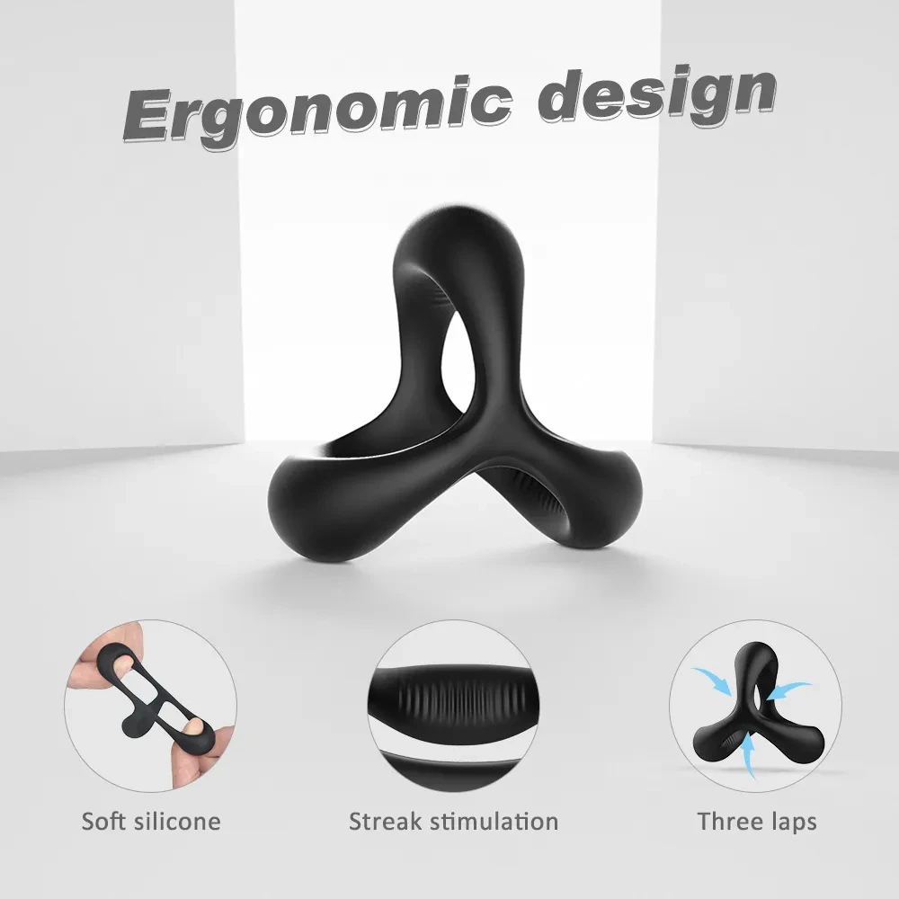 Penis Ring Reusable Silicone Lock Semen Cock Ring Penis Enlargement Delayed Ejaculation Sex Tooys For Men to Please Wife Orgasm