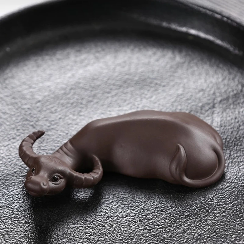 Chinese Yixing Purple Clay Tea Pet Handmade Animal and Plant Model Tea Figurine Ornaments Tea Set Decoration Exquisite Gifts