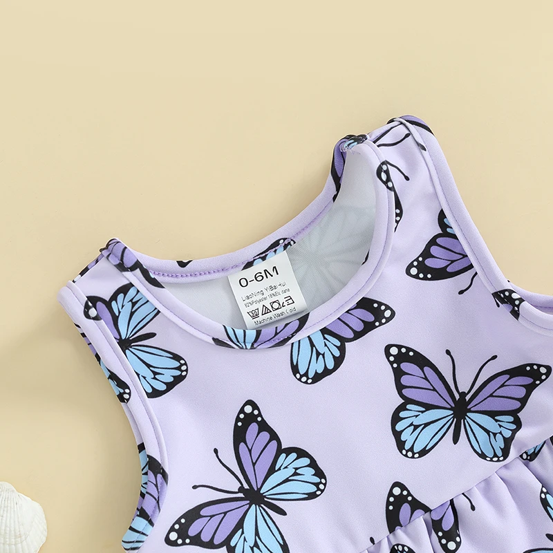 

Летние топы без рукавов с оборками и трусики для маленьких девочек, 2 предмета, купальный костюм, пляжный купальник