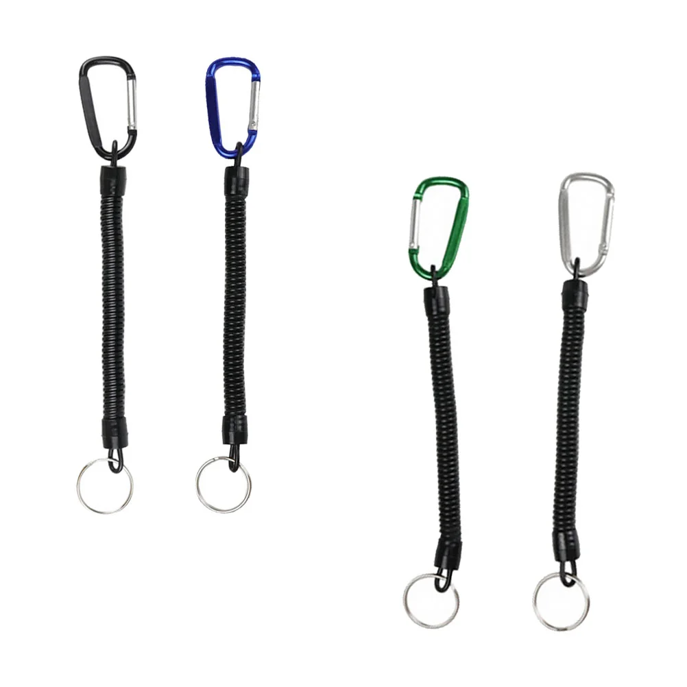 

4 Pcs Anti-lost Spring Rope Retractable Key Keychain Multipurpose Coil Heavy Duty