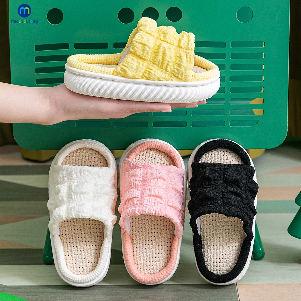 

Hot Sell Home Linen Baby Girls Slipper Children Shoes Kids Breathable Non-Slip Princess Fashion Slipper Kid Girls Baby Slipper