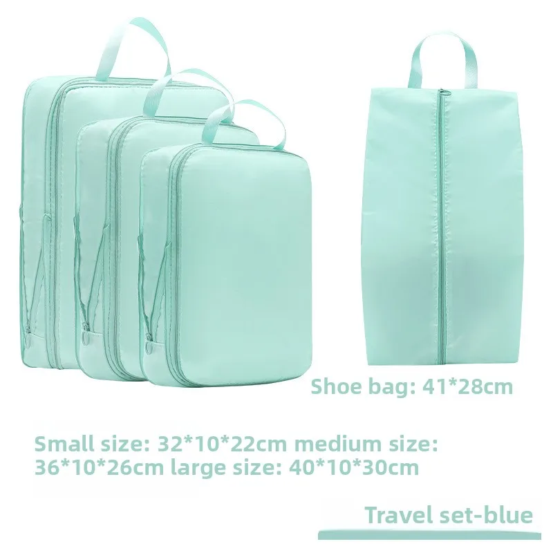 Set of 4 Waterproof Travel Compression Packing Cubes
