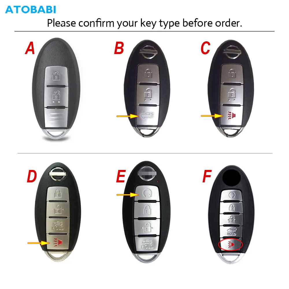 Leather Car Key Cover Case for Nissan Versa Maxima Altima Rogue Armada Sentra Murano Leaf Infiniti FX35 Q70 G35