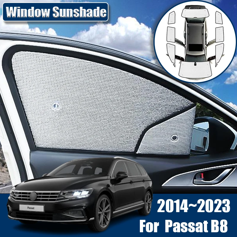 Parasol Parabrisas Ventana Delantera De Coche,para V-W Passat B8 Sedán 2015-2022,Protección UV Parabrisas De Coche Plegable Parasol Protector,fácil De Usar,Plegable.,A-Black