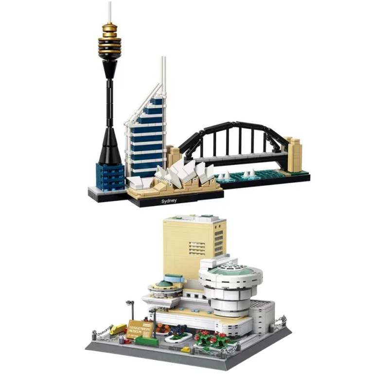 Sydney City Architecture Skyline Building Blocks Tower Building Bricks Town Street Berlino Tokyo Skyline Toys For Children Gifts
