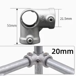 Durable Aluminum Alloy Pipe Connectors - Round tube (20mm - jiao4T)