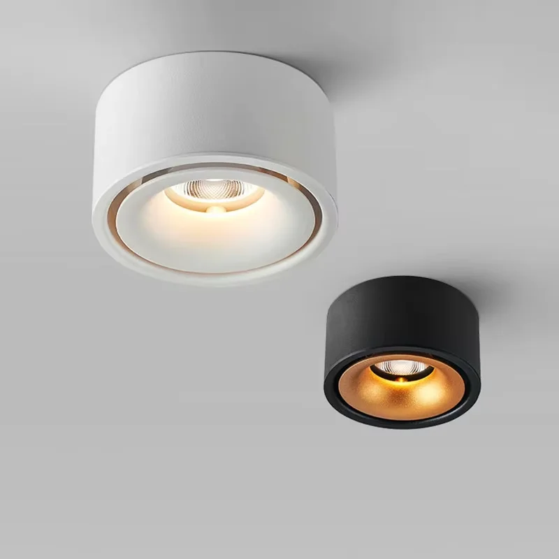 Dimmable LED downlight Round Surface mounted Ceiling light COB 7W 10W 12W 15W Spot light Indoor Home Lighting