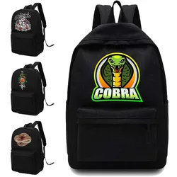 Women Shoulders School Bag Canvas Unisex Backpacks Sport Bag Cobra Pattern Printed Casual Backpack Designer Laptop Backpack