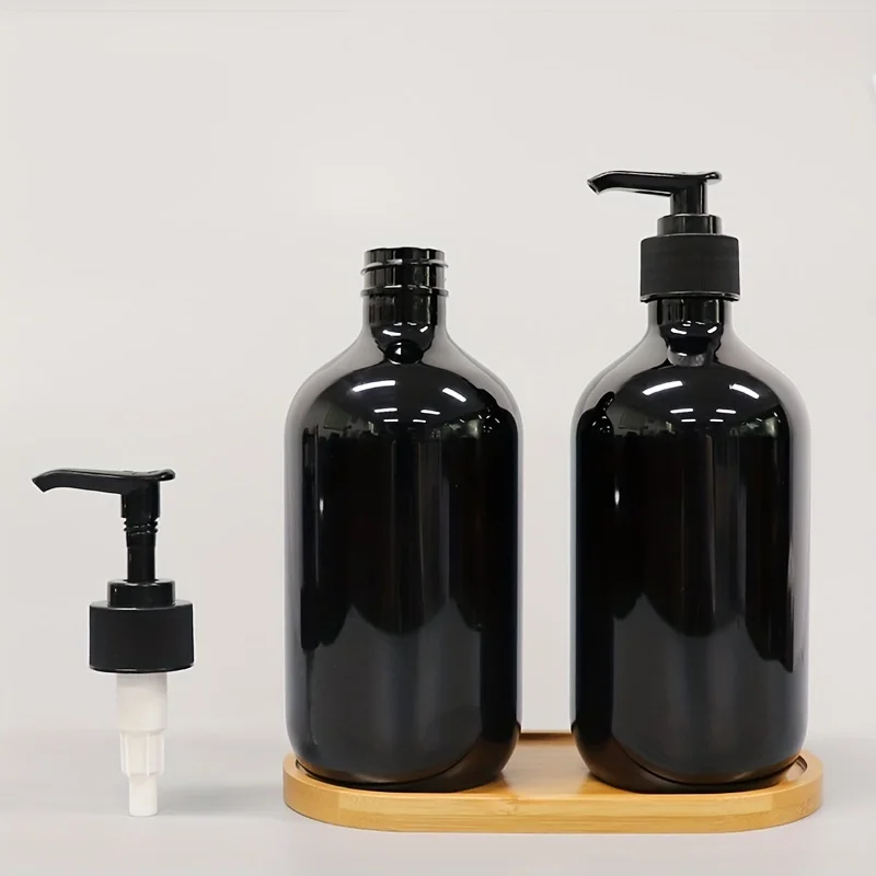 2pcs 500ml Shampoo Shower Gel Packaging Bottle Round Shoulder Push Type Lotion