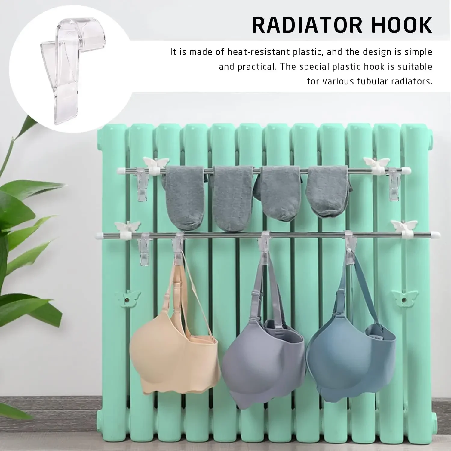 욕실 주방용 라디에이터 브래킷 후크, 목욕 후크, 거치대 플라스틱 가열 수건 레일 후크, 라디에이터 행어 수건 랙 후크, 4 개