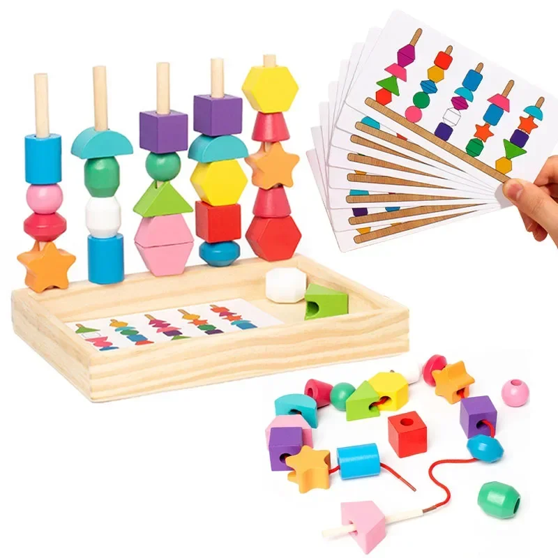 Juguete Montessori De Clasificación De Cuentas – Rompecabezas De Madera Con Pinzas, Para Niños De 3 A 5 Años