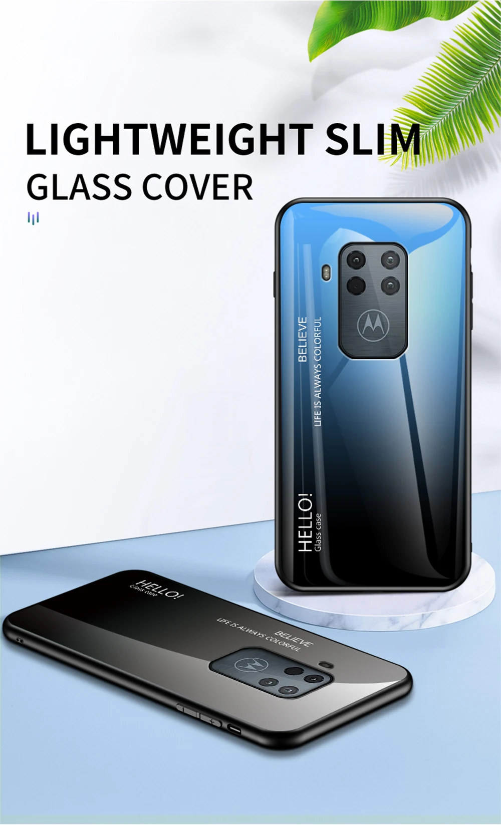 for Moto One Zoom Glass Case DECLAREYAO Luxury Hard Mirror Tempered Glass Coque For Moto G7 Power G7Play G5S Puls G6 Plu_voghion.com