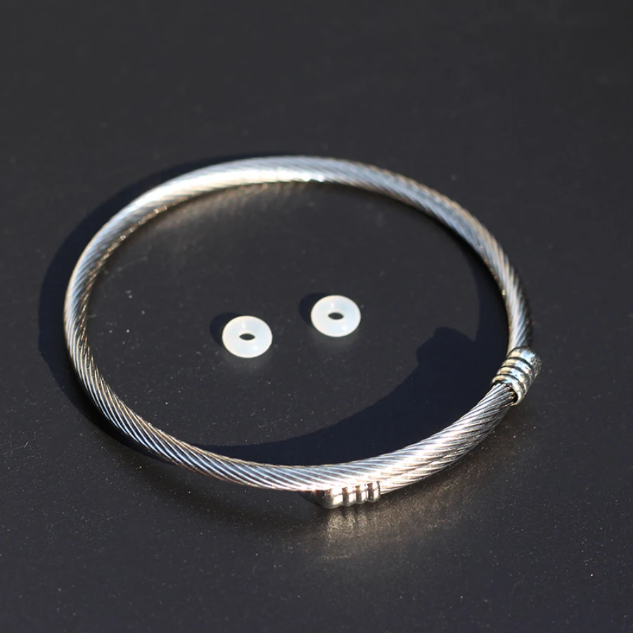 Stainless Steel Elasticity Bracelets Fit Original Beaded Bracelet For Women Girls Opening Bangle Washable,bracelet jewelry