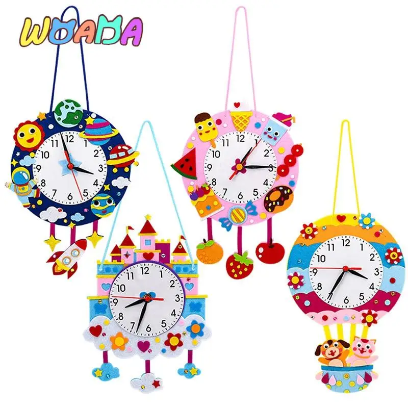 

DIY Clock Toys Montessori Arts Crafts Hour Minute Second Children Cognition Clocks Toys for Kids Gift Early Preschool Gifts