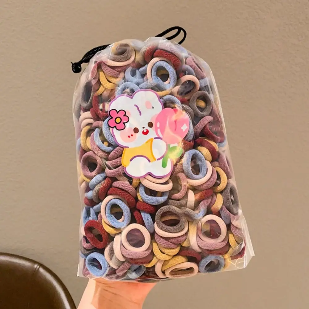 100 יחידות סט סרט ראש לילדים קוריאני קשת שיער בצבעי סוכריות חמודות מיני ללא נזק טבעת שיער לילדים