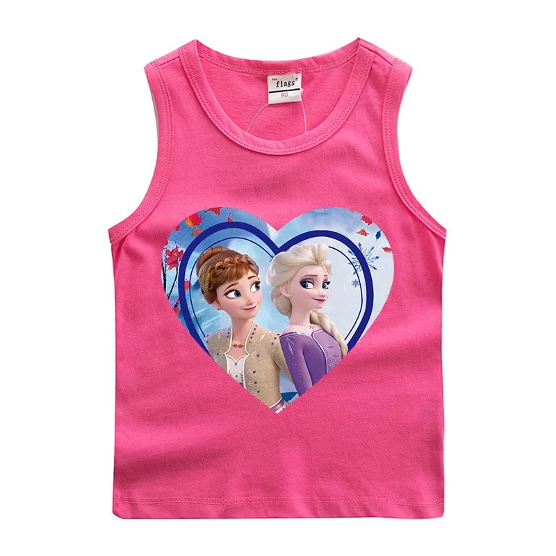 Disney Singlet for Girls Frozen Kids Underwear for Girls Princess Elsa and Anna Tank Tops Summer Wear Cotton Camisoles Thin Vest