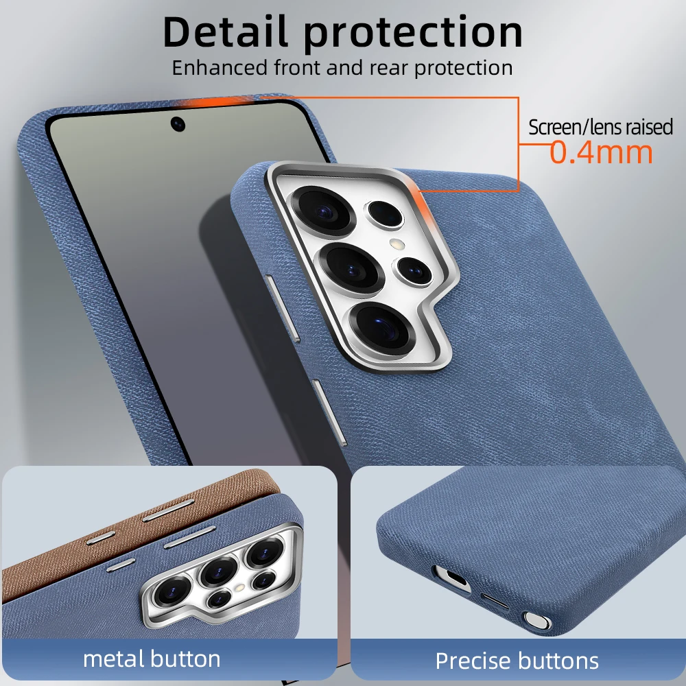 Vietao Microfiber Cell Phone Case with Magnetic Wireless Charging and Metal Camera Lens Protector