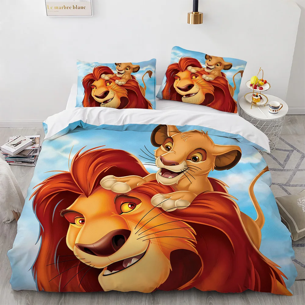 Cartoon Anime The Lion King Copripiumino Set Piumino Set Biancheria Da Letto Per Cartoni Animati Kid Simba Figure Copriletto Doppio Lenzuolo Ragazzi R