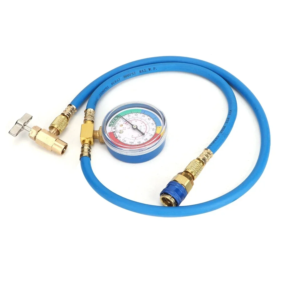 Refrigerant Charging Hose R134A Gauge Automotive AC Refill Kit Gas Pressure Measuring Tool for Car Air Repair