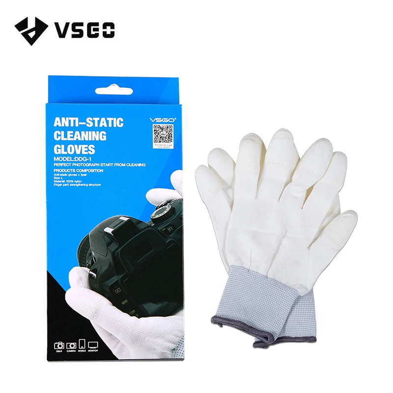 

VSGO DDG-1 антистатические чистящие перчатки (белый) с нейлоновым полиуретановым покрытием 1 пара для камеры, очистки компьютера