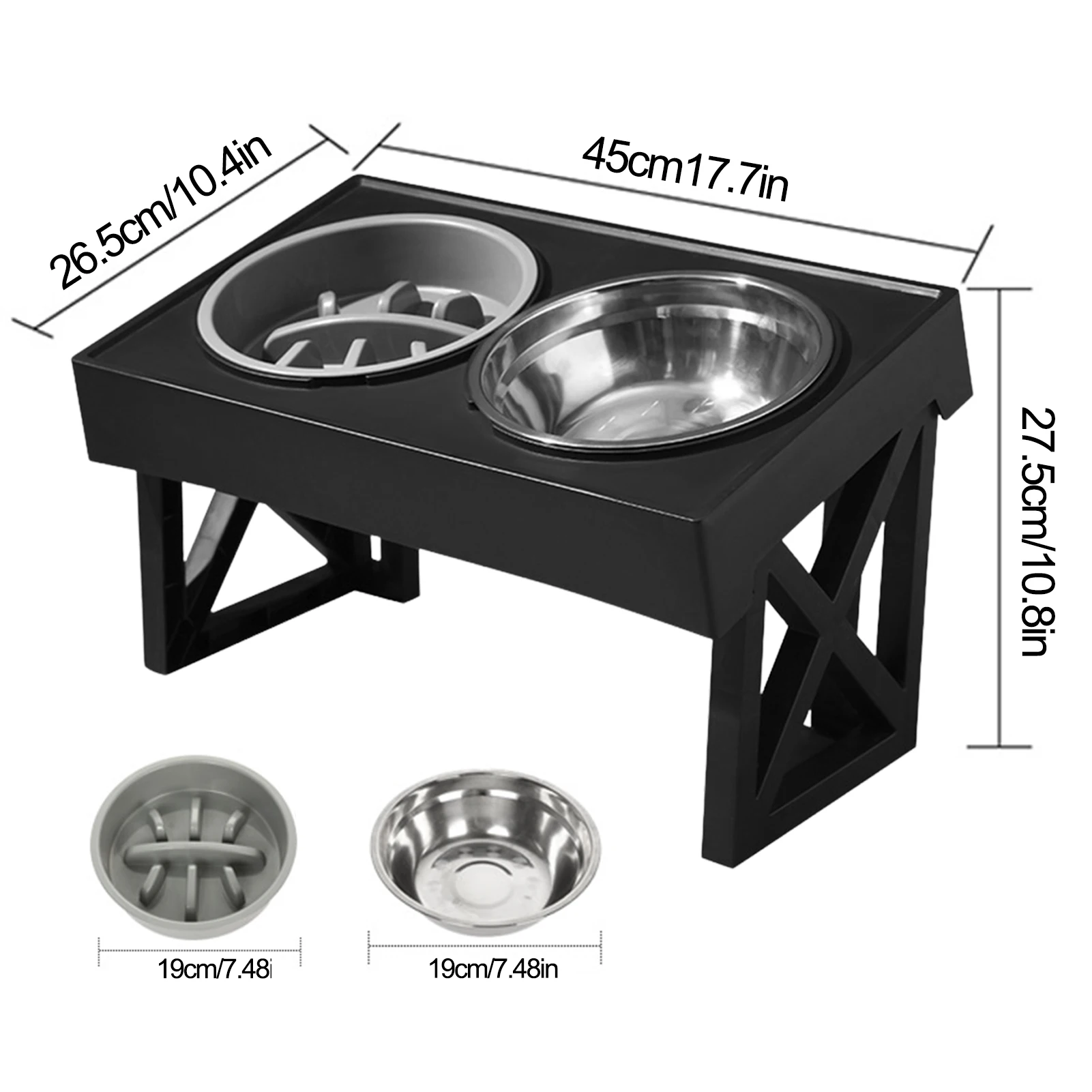 Elevated Dog Bowls Dog Bowl Holder Dog Feeding Station With 2 Stainless  Steel Water Bowls Raised