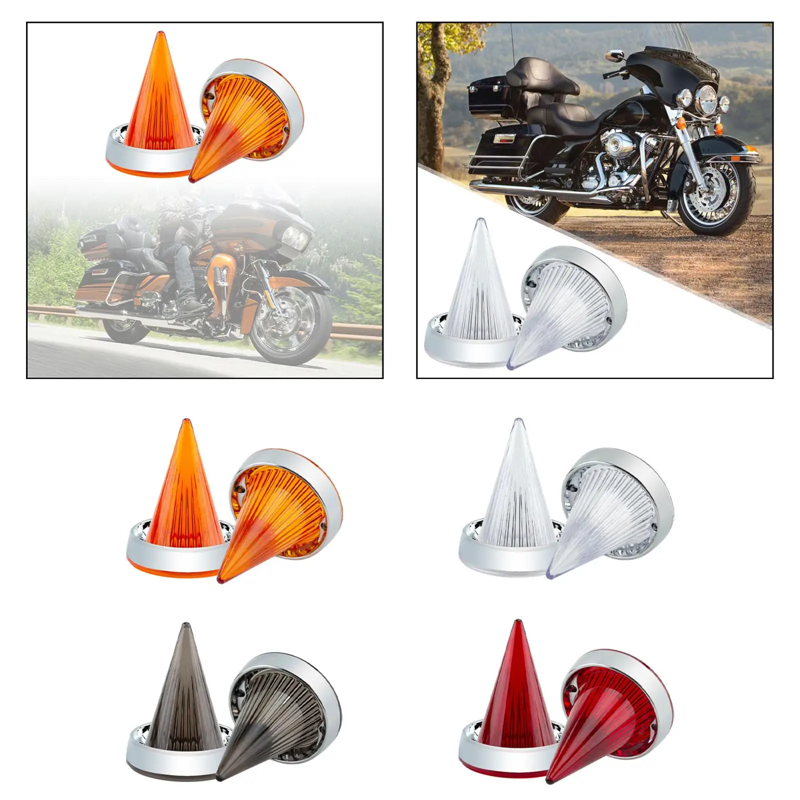 Turn Signal Light Lens Cover 1 Pair Accessories Easy Installation Spare Parts Replacement Decor for Road Glide Road King