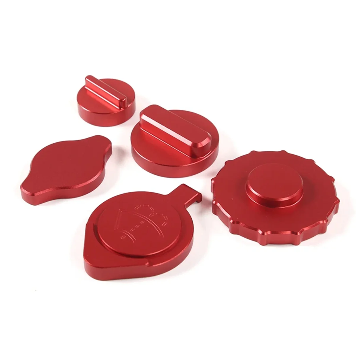 

For Honda N-BOX JF3 JF4 2017-2021 K-Car Fuel Cap Engine Oil Cap Radiator Cap Washer Cap Brake Fluid Cap Cover Trim,Red