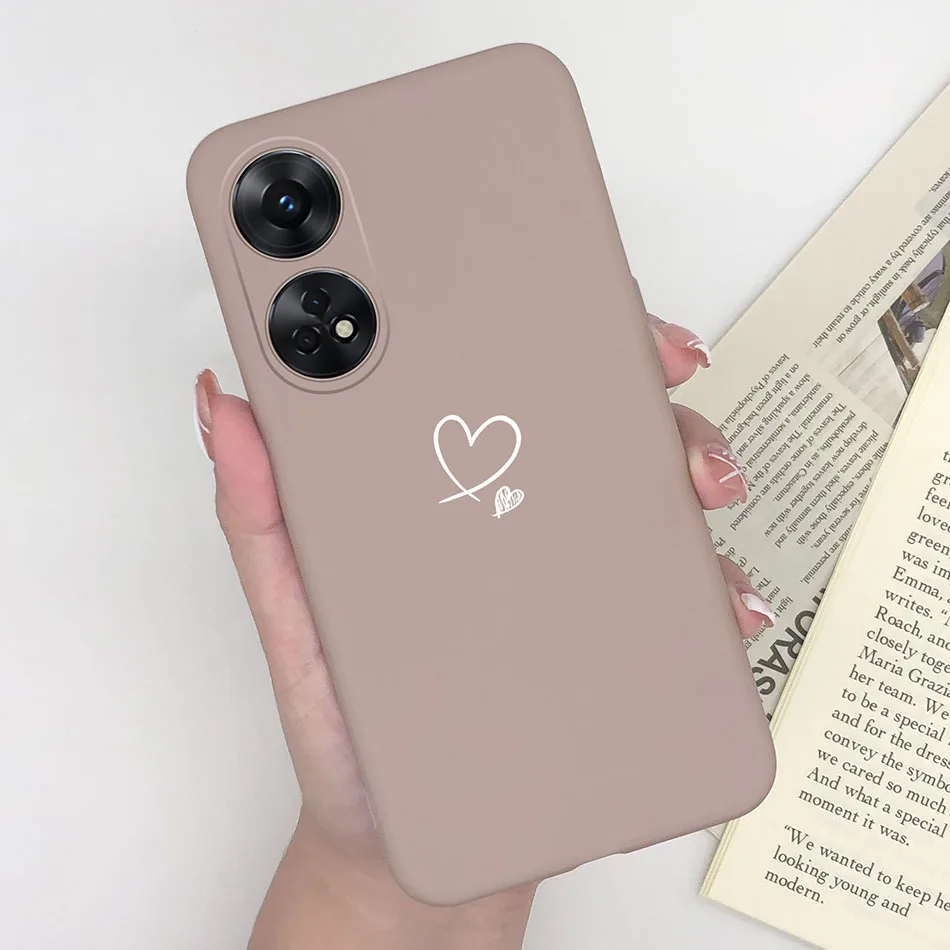 Fashionable Heart & Flower Cat Design Silicone Shockproof Phone Case - Frosted Back Cover