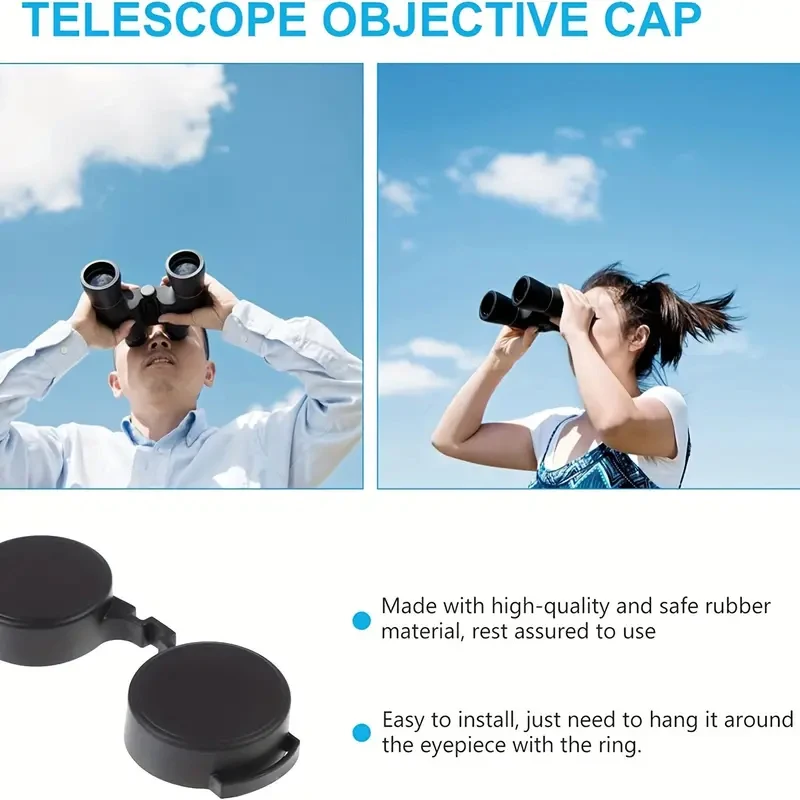 Binoculars Protective Rubber Objective Lens Caps 42mm/50mm Binocular Eyepiece Lens Cover Telescope Cover Lens Protection 4